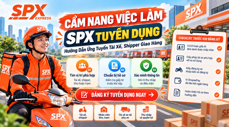 SPX Tuyển Dụng: Hướng Dẫn Ứng Tuyển Tài Xế, Shipper Giao Hàng